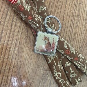 Fox Keychain with Floral Design and 3 set chopsticks